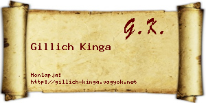 Gillich Kinga névjegykártya